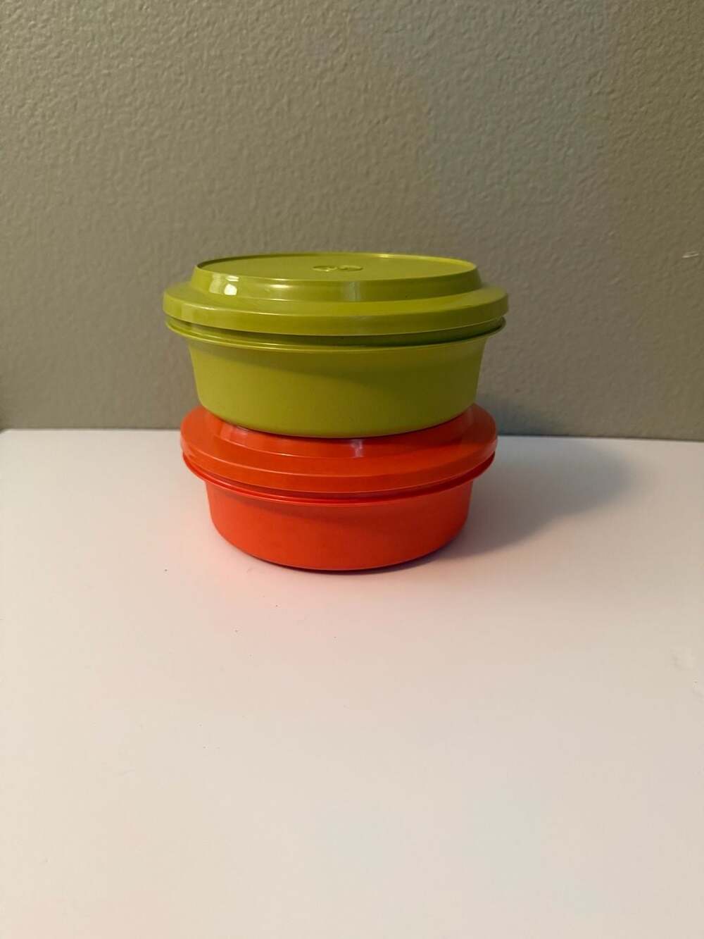 Tupperware Seal N Serve Bowls Green Orange 1206